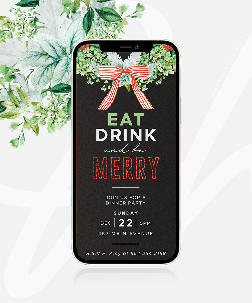 Oh Gorgeous Eat Drink & Be Merry Digital Invitation