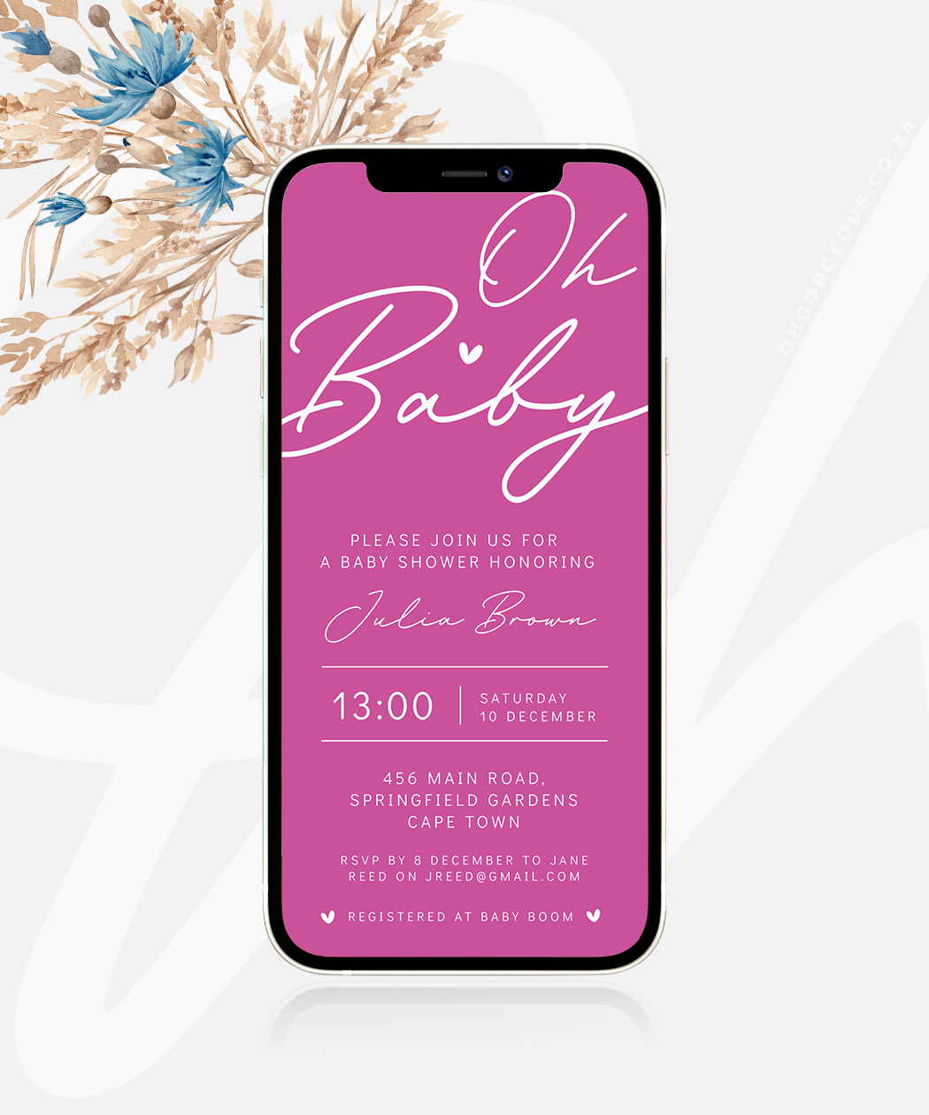 Oh Baby Baby Shower Electronic Invite Template Oh